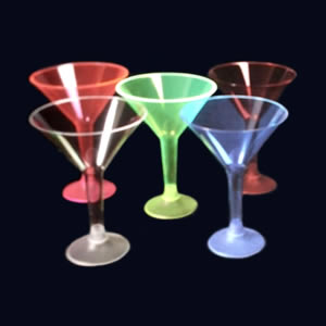 copa martini colores desechable cristal